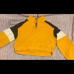 A warm long sleeve crop top